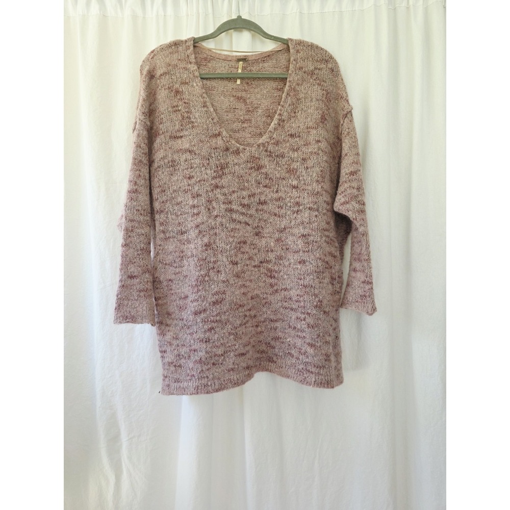 Free People Alpaca Mohair Slouchy V Neck Sweater Size XS Oversized Can Fit XL - Picture 3 of 10